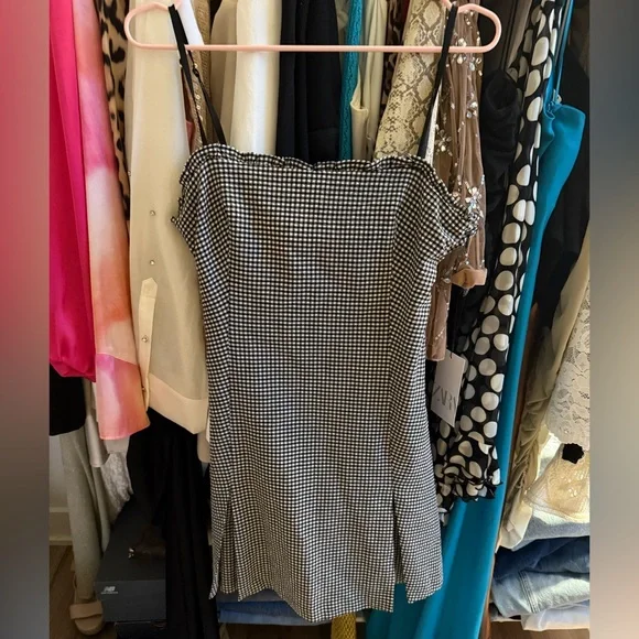 Zara Black and White Checkered Dress - Picture 9 of 11